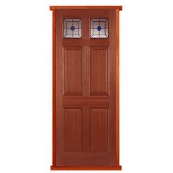 Colonial (6 Panel) Top Light Hardwood External Pre-hung Door Set